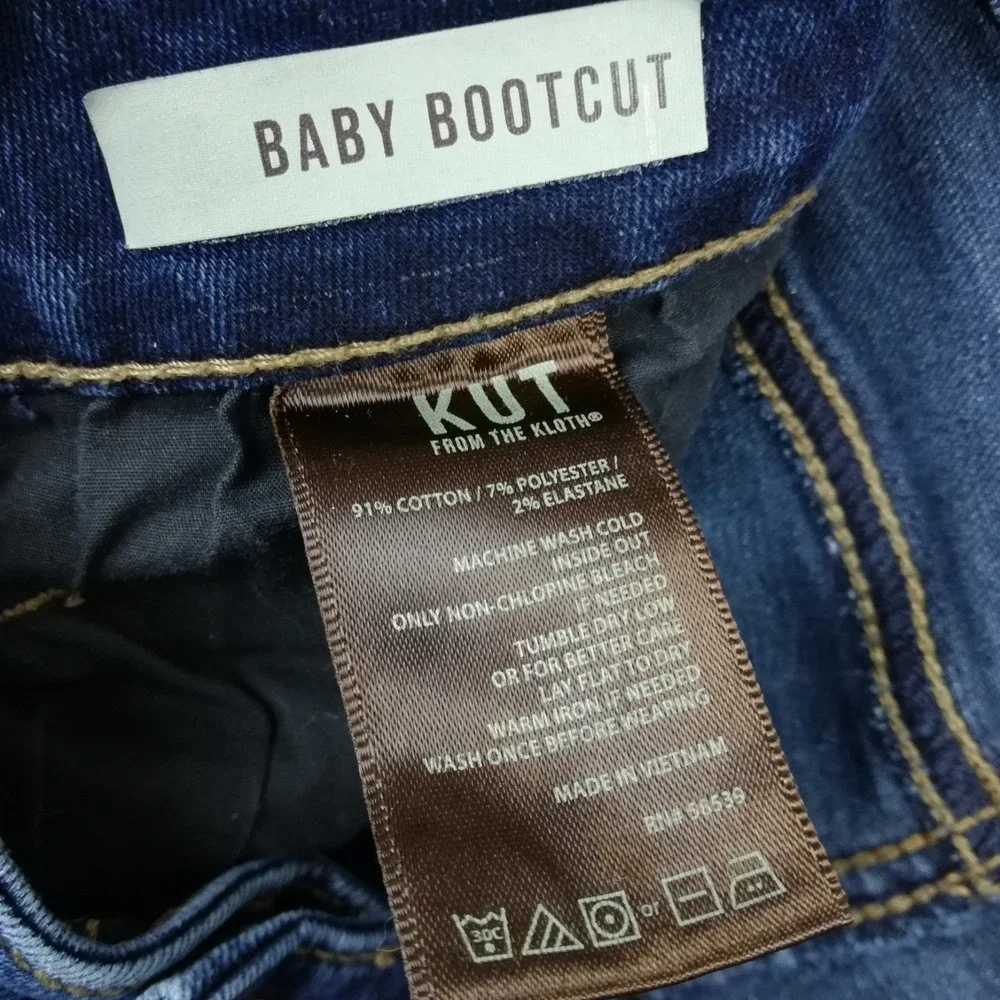 Kut From The Kloth Womens Jeans Baby Boot Cut Blue Denim Dark Mid Short 16S